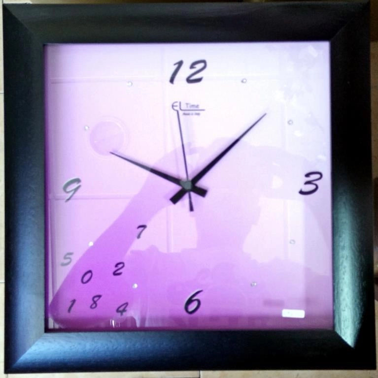 Orologio da parete strass cornice nera 38 x 38 cm