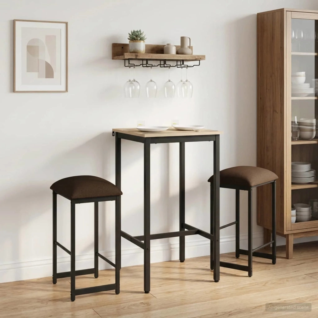 Sgabello da bar 2 pz Tortora 40 x 32 x 64 cm 8006214