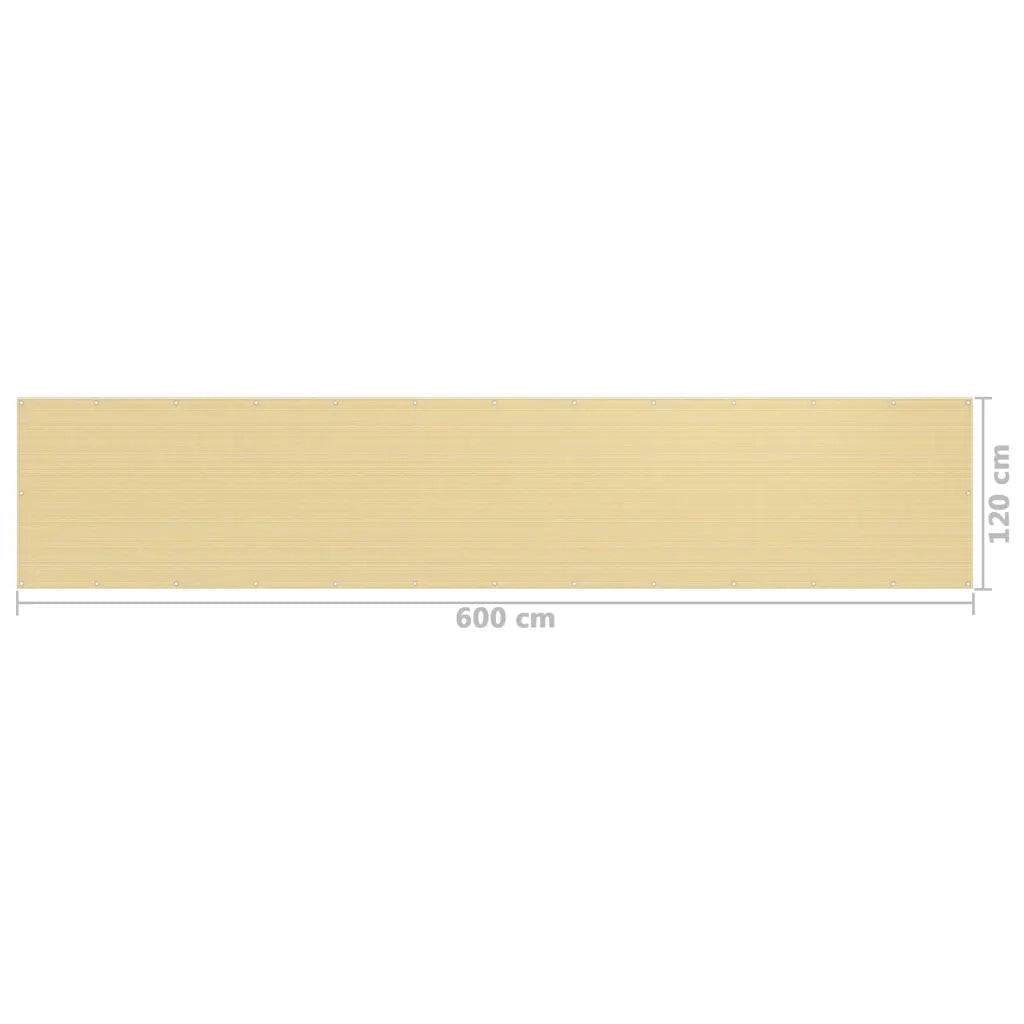 Paravento da Balcone-Pannello per balcone Beige 120x600 cm in HDPE