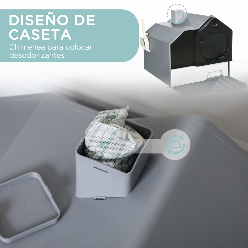 Casetta per Gatti con Cassetto ¨C Minimal ¨C Grigio 47x45x42 cm