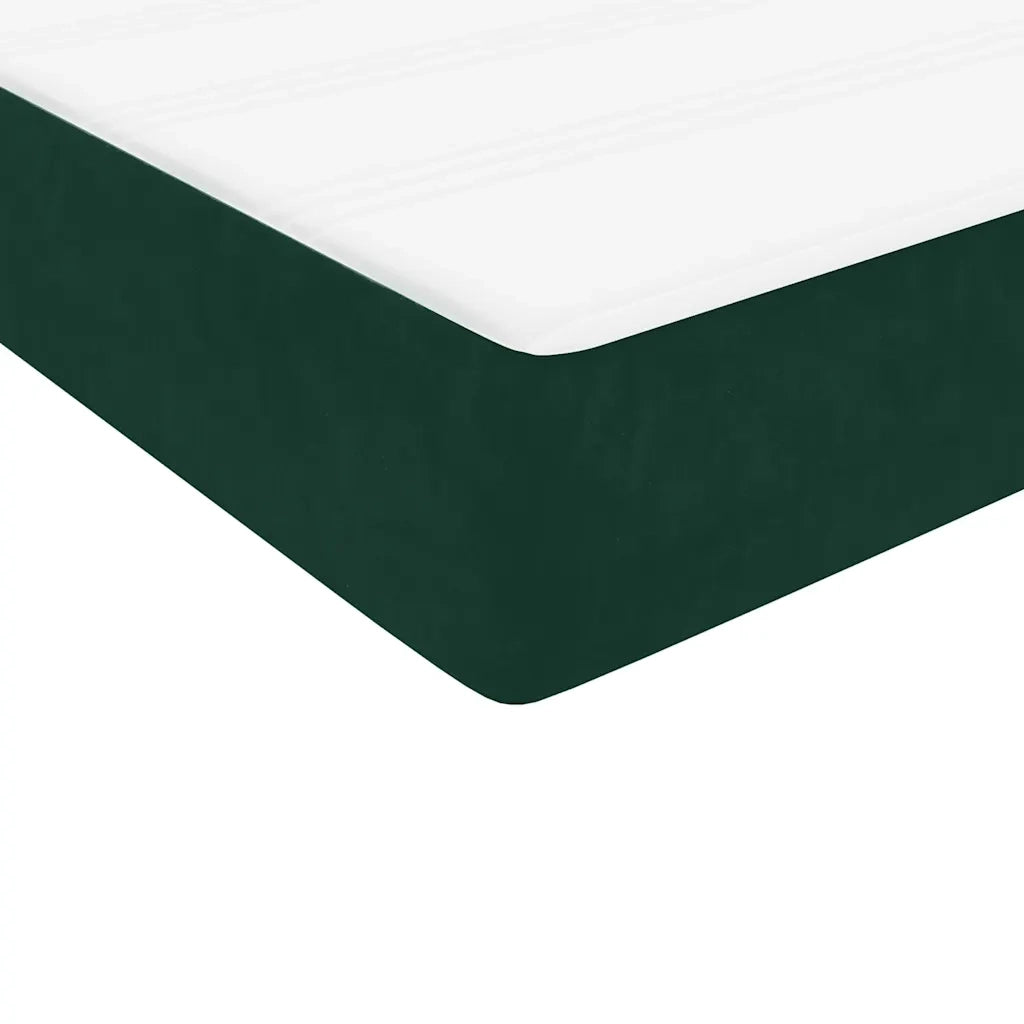 Letto a Molle con Materasso e LED Verde Scuro 80x220 cm Velluto 3317004