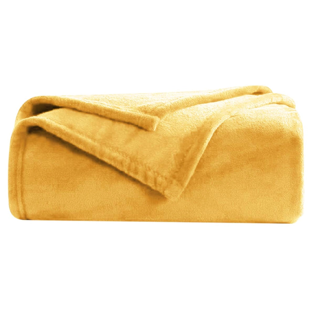 Coperta per divano e letto in tessuto 150x200 cm, comoda e calda Giallo Inny