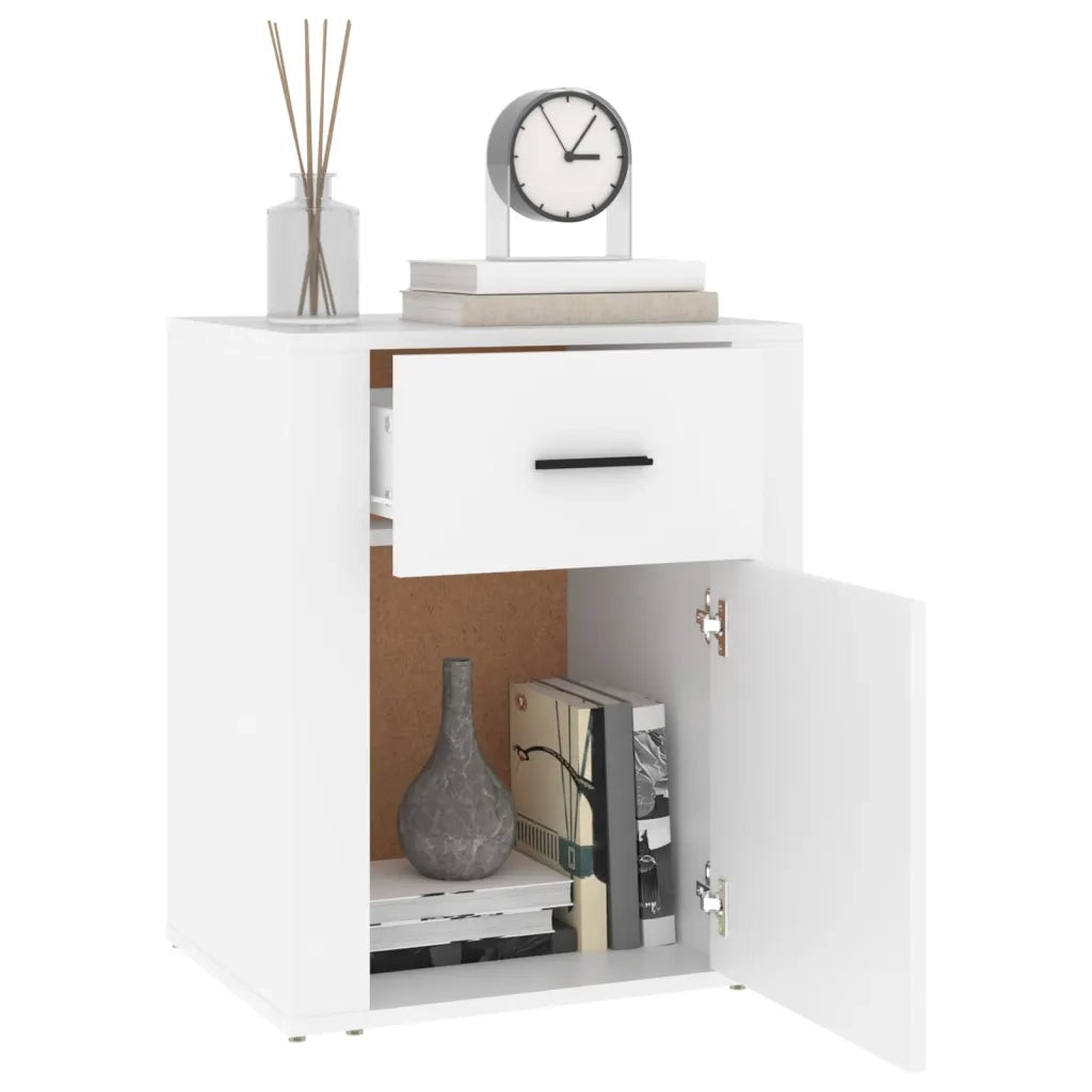Comodino Bianco 50x36x60 cm in Legno Ingegnerizzato 816720