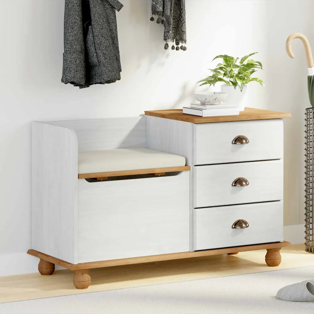 Panchina con contenitore ASKIM Bianco 100 x 39 x 62 cm 4105441