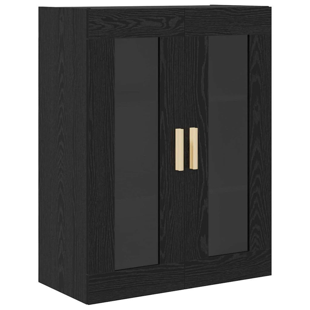 Credenza-Buffet-Armadio da cucina Rovere Nero 69,5 x 34 x 180 cm Legno multistrato 583852