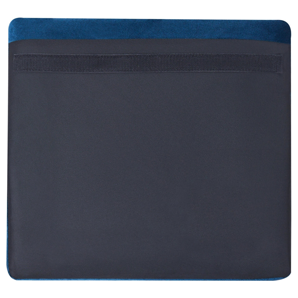 Divano Velluto Blu 3 Posti Testa Chiodo Bottone Cuscini Trapuntati Braccia Arrotolate Glam