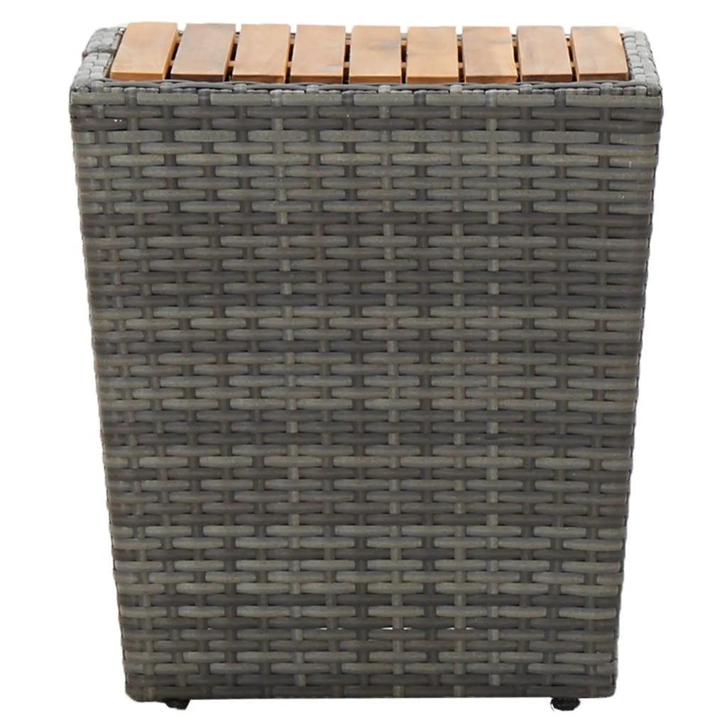 Set da Bistrot 3 pz in Polyrattan e Legno Acacia Grigio 3058535