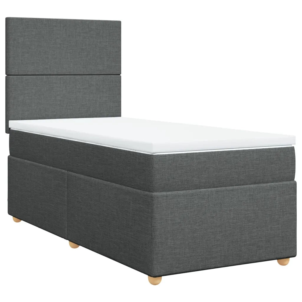 Giroletto a Molle con Materasso Grigio Scuro 100x200 cm Tessuto 3293485