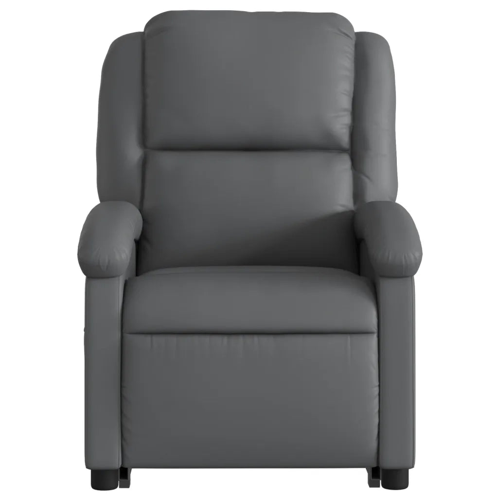 Poltrona Alzapersona Elettrica Reclinabile Grigio in Similpelle 3204250