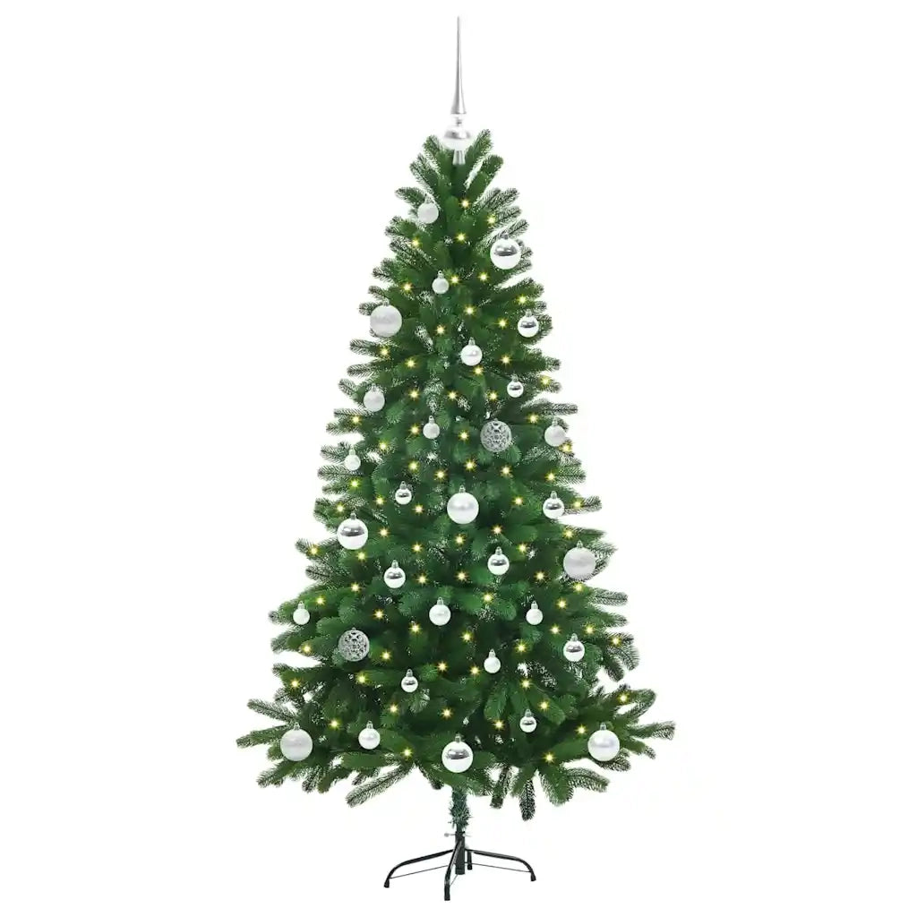 Albero di Natale | Decorazioni natalizie con 150 LED con supporto Verde 150 cm PE
