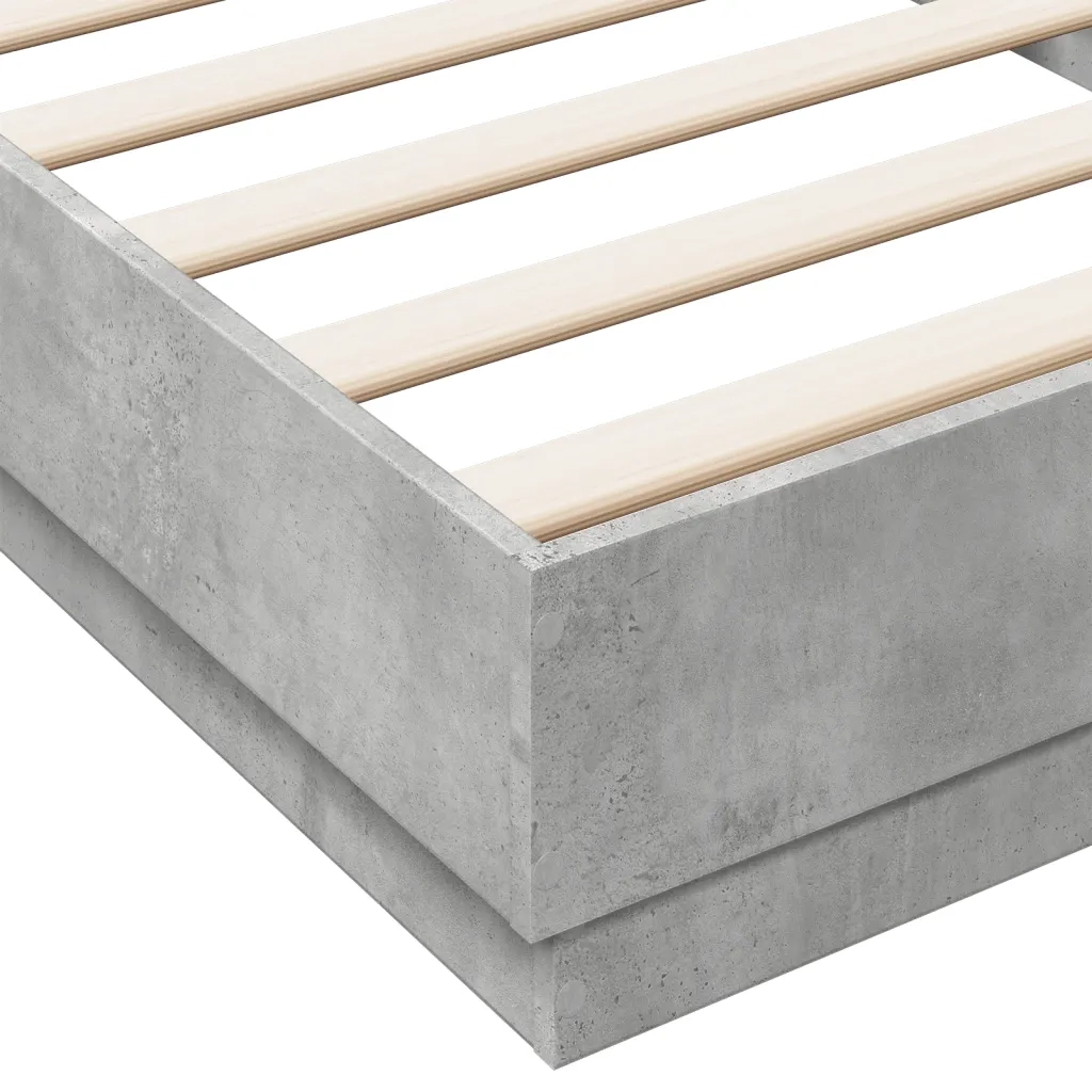 Giroletto-Struttura Letto Grigio Cemento 100x200 cm in Legno Multistrato 236812