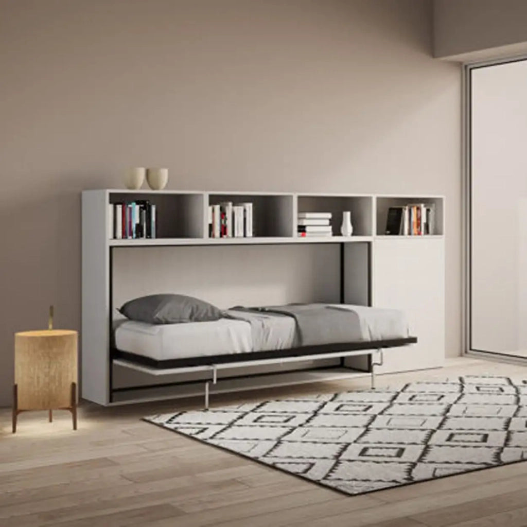 Letto singolo a scomparsa Kando comp.A bianco frassino