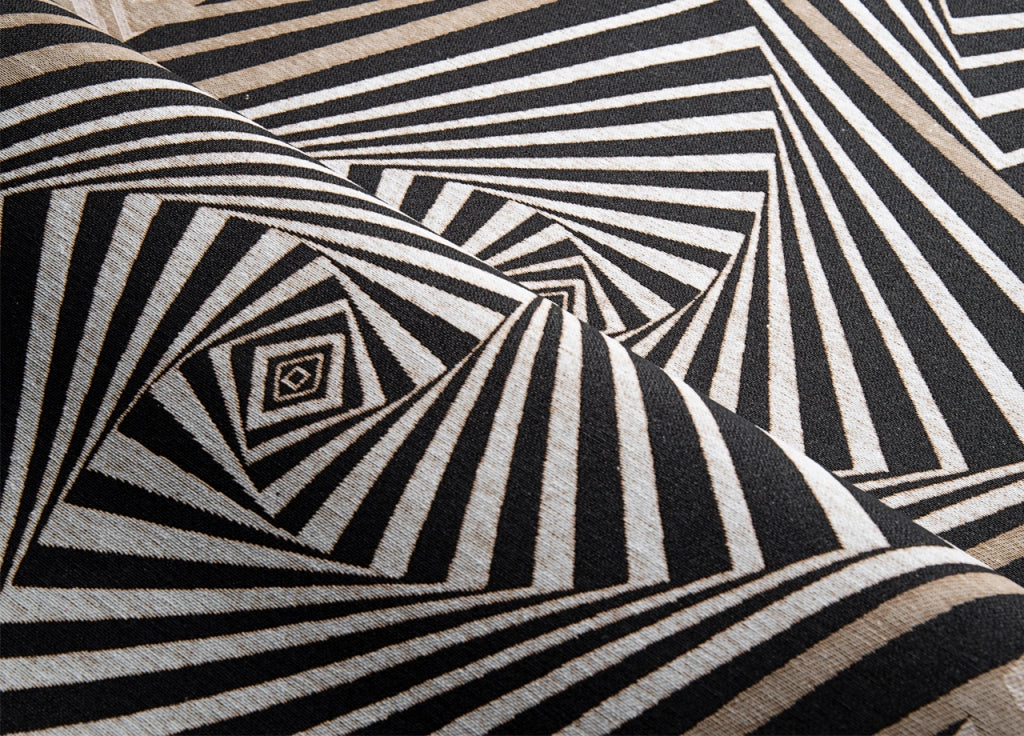 Tappeto Passatoia In Tessuto Jacquard Linea Emozioni Disegno Optical Nero - 57x230 - Nero
