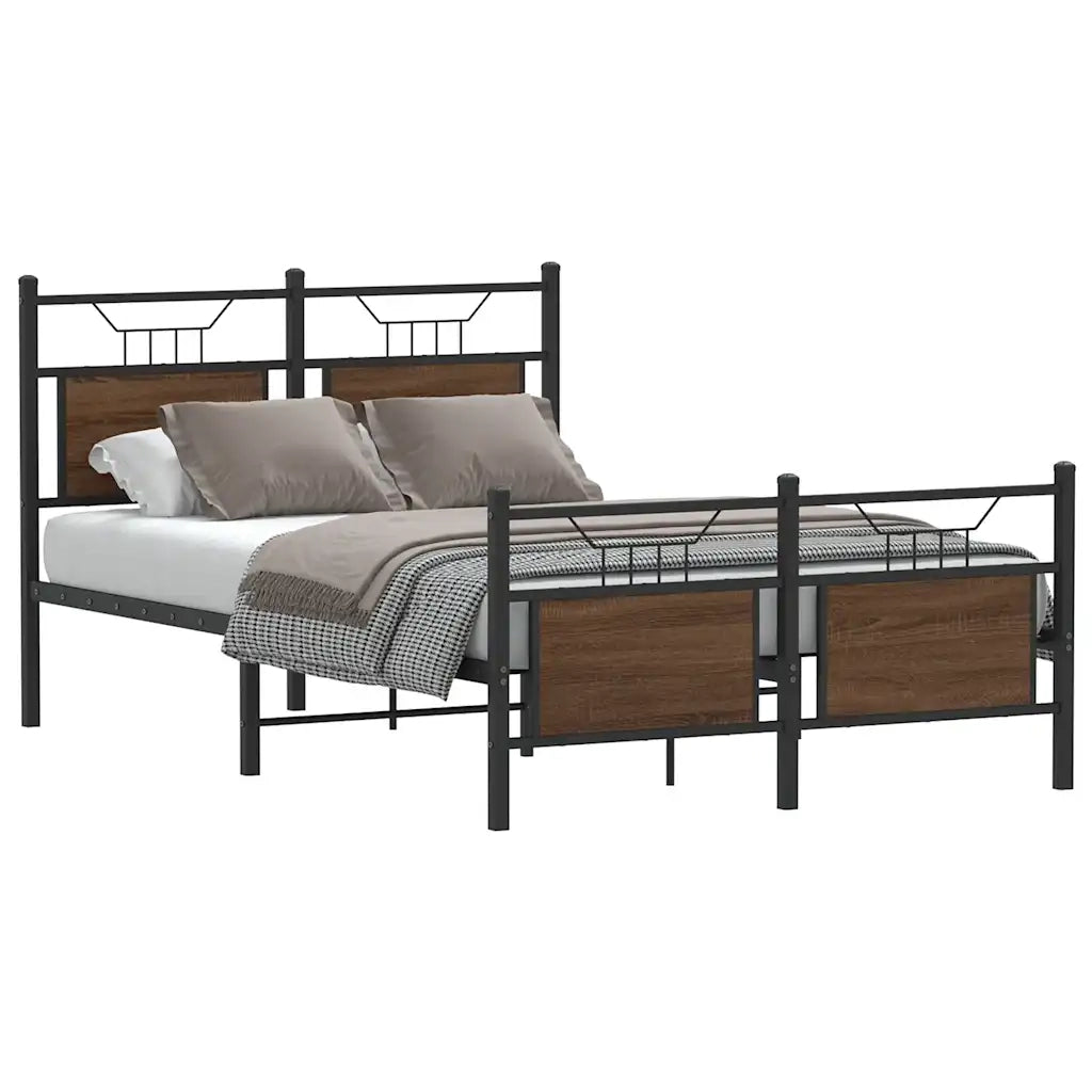 Giroletto senza Materasso-Struttura Letto Rovere Marrone 120x200 cm Truciolato 643215