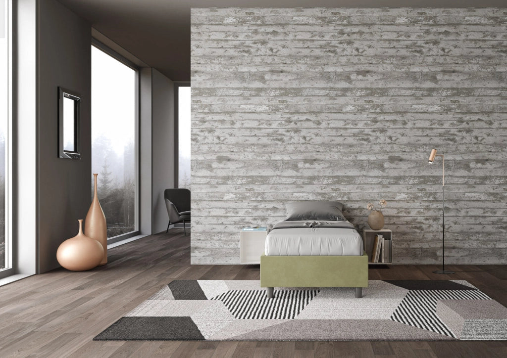 Letto 1 Piazza e Mezzo Sommier 120x190 cm con Rete Azelia Tè Verde