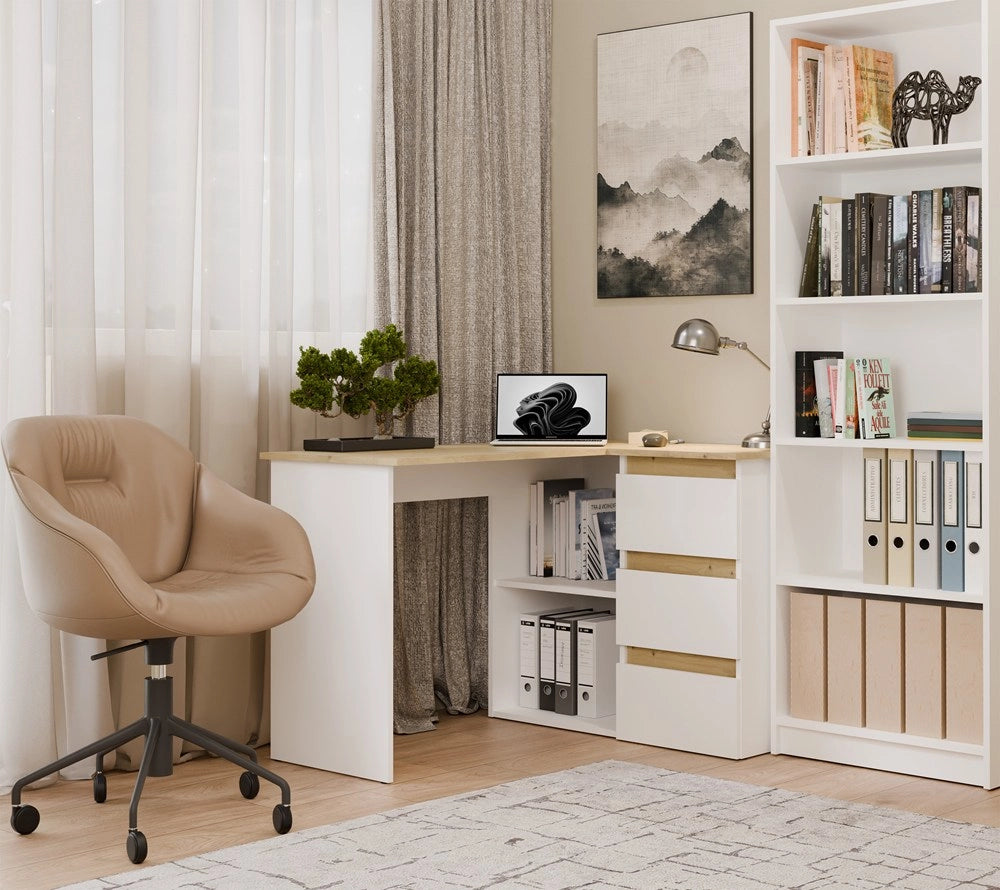 Scrivania NICEA destro artisan bianco per ufficio e studio