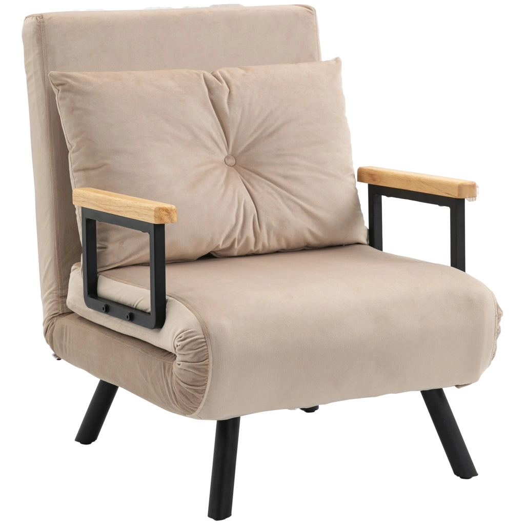 Divano letto 1 posto imbottito con cuscino ¨C Minimal ¨C beige