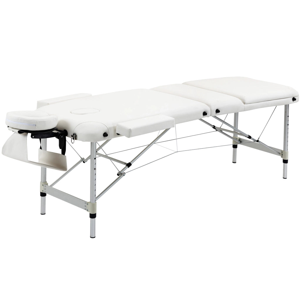 Letto Massaggio Portatile 3 Zone Regolabile in Altezza ¨C Minimal ¨C Bianco