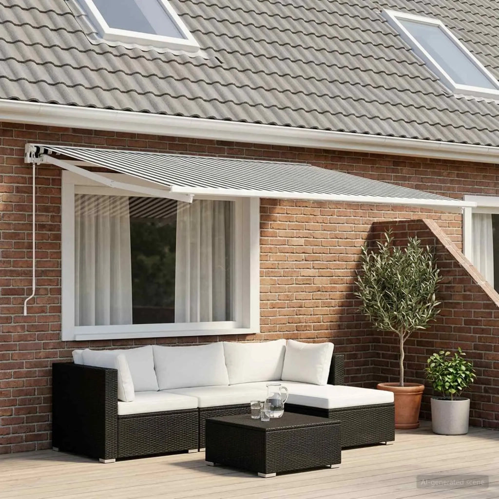 Telo di ricambio per tenda da sole Antracite e Bianco 3444284