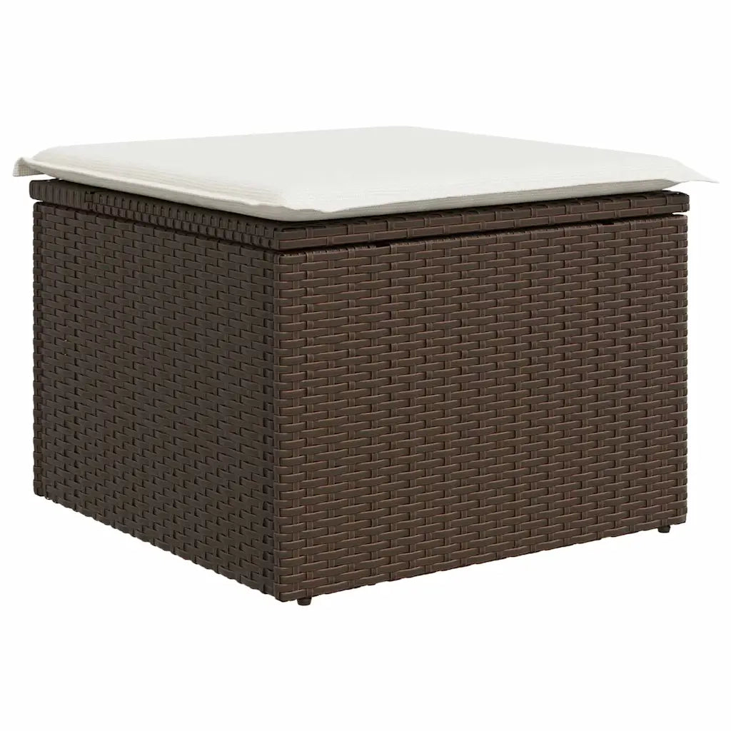 Set Divano da Giardino con cuscino 8 pcs Marrone Poly Rattan 3357421
