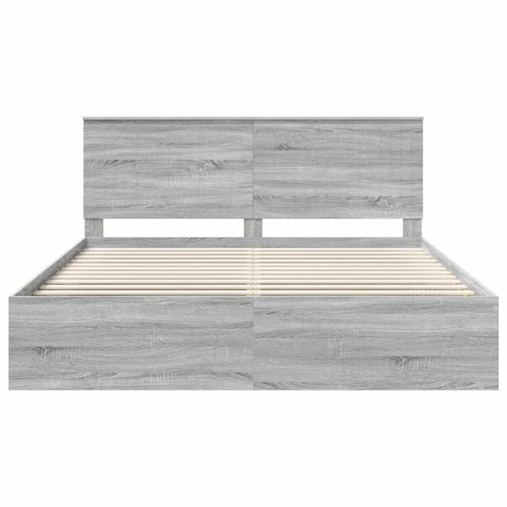 Struttura del letto Grigio Sonoma 200 x 200 cm Pino massello 3409314