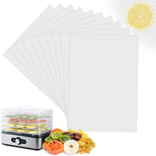 10 pezzi di foglio deidratante in silicone, pellicola per deidratazione automatica, 38 x 28 cm, libero da BPA, riciclabile, tagliabile, rivestimento antiaderente, resistente all'acqua e all'olio, per panini, gnocchi, padelle, torte.