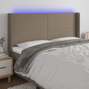 Testiera a LED-Testata con LED Tortora 183x16x118/128 cm in Tessuto 293768