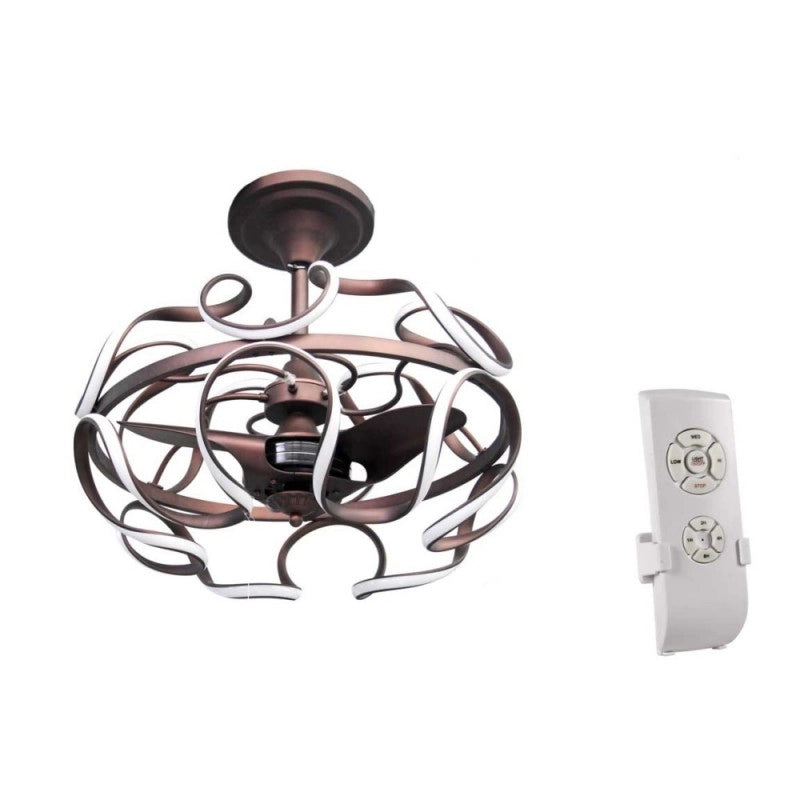 Lampadario moderno con ventilatore a led e telecomando cm 86