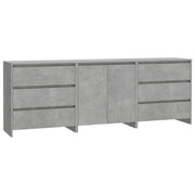 Credenze 3 pz | Madia | Buffet da pranzo | Armadio da pranzo Grigio Cemento in Legno Multistrato