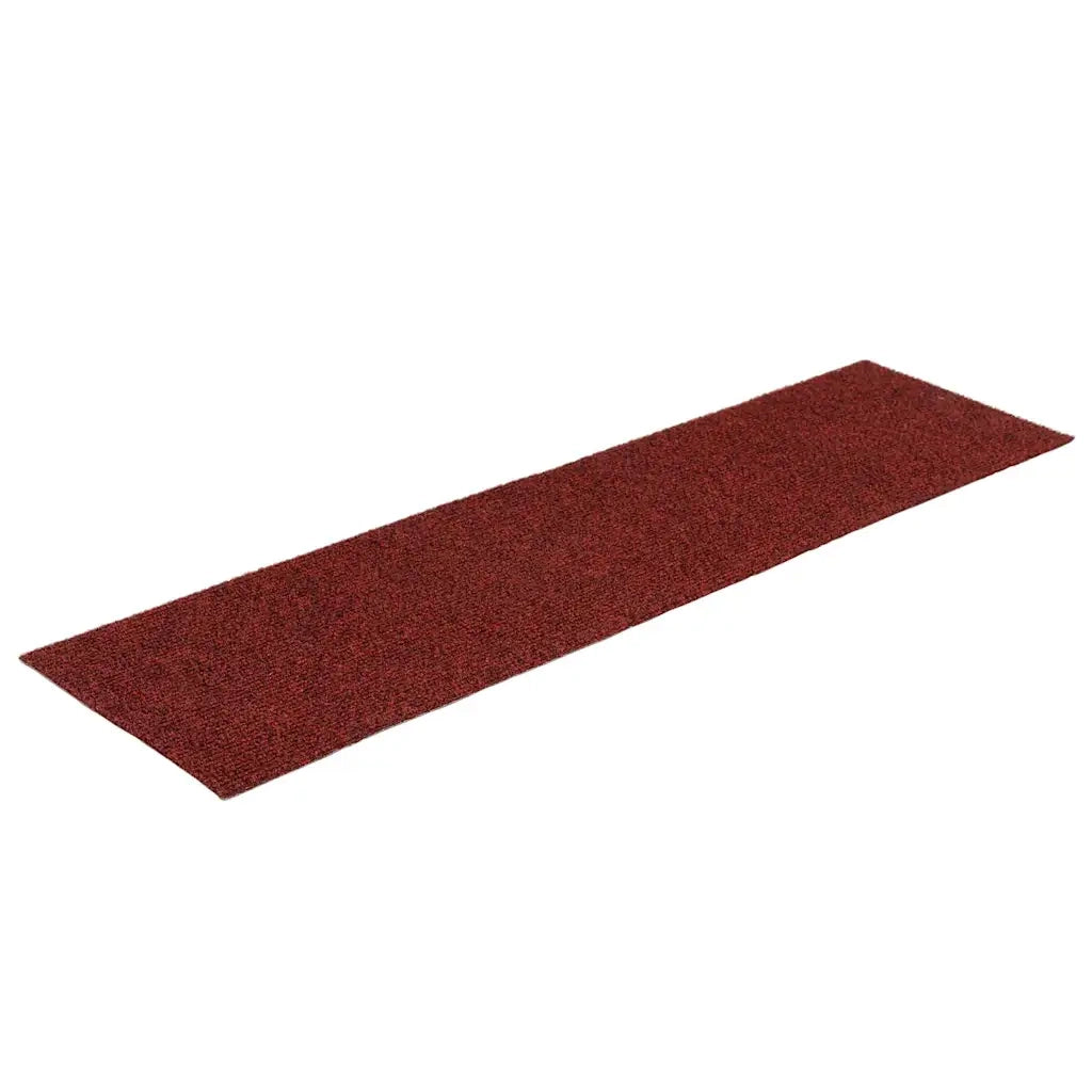 Tappetini per scale autoadesivi 15 pz | Gradini per Scale 76x20 cm Bordeaux Rosso Rettangolari