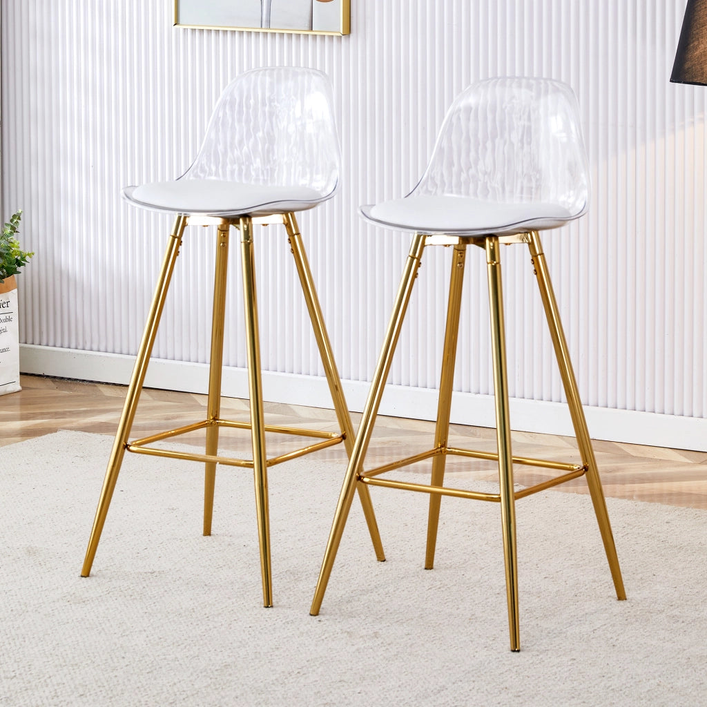 SGABELLI BAR Set da 2 pezzi Oro/Trasparente Metallo e Plastica