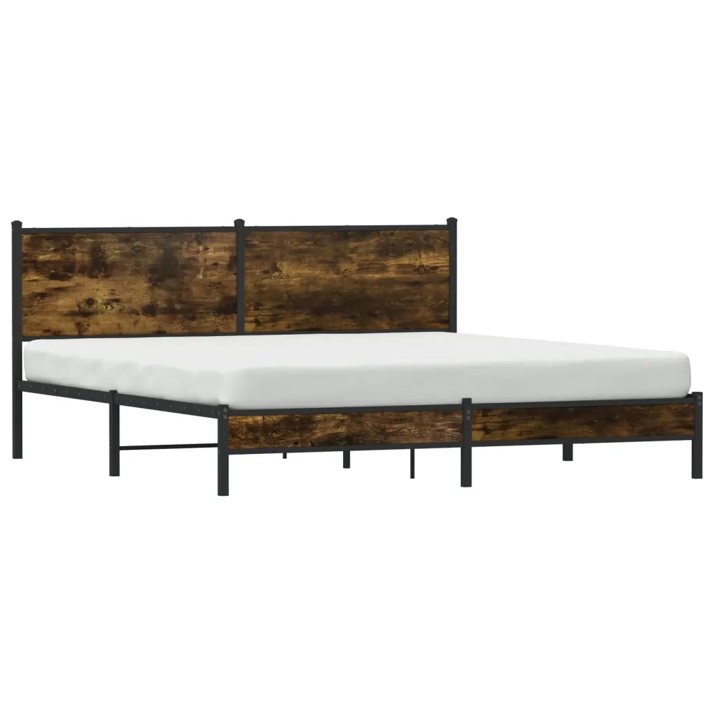 Giroletto senza Materasso in Metallo-Struttura Letto Rovere Fumo 180x200 cm 750936