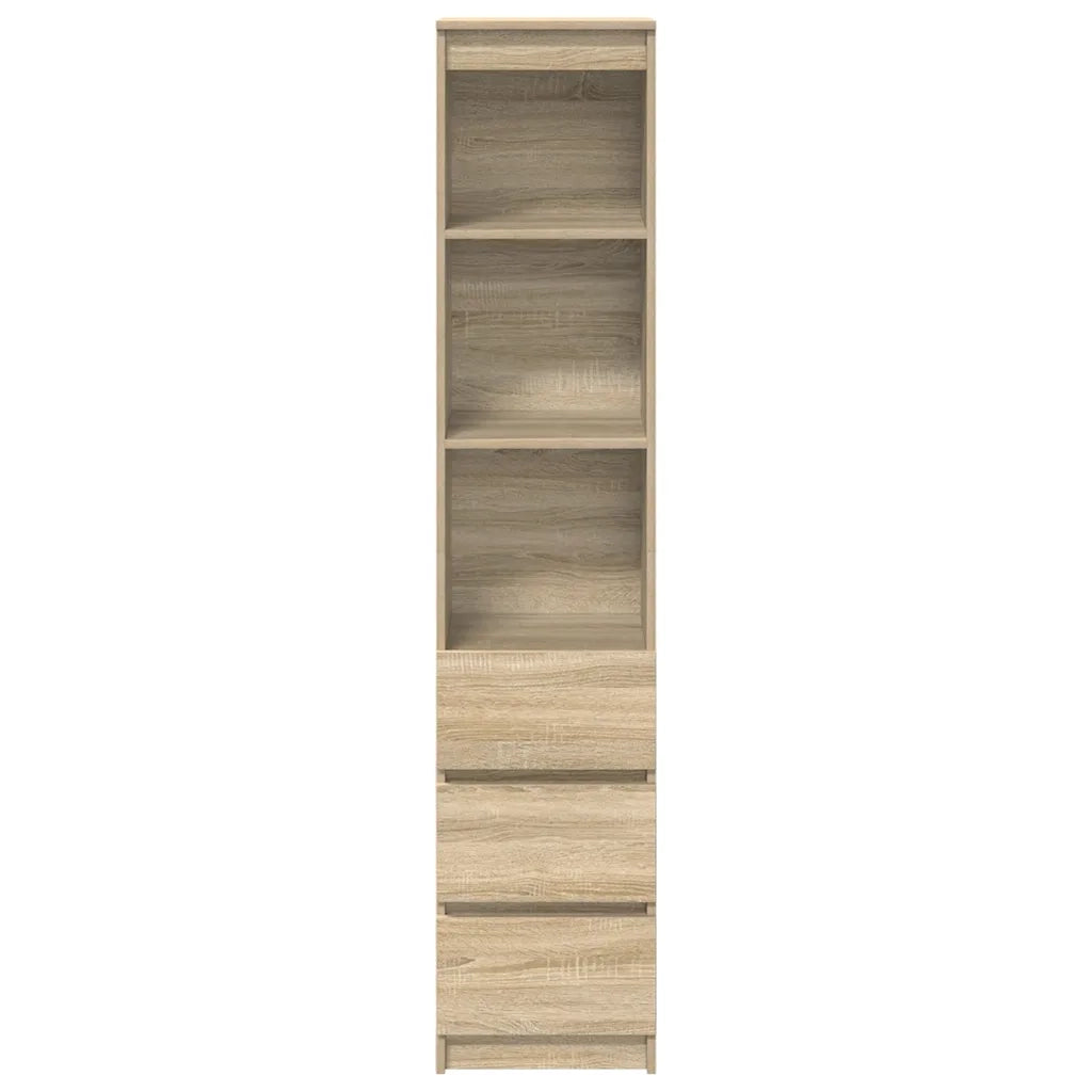 Credenza-Buffet-Armadio da cucina Rovere Sonoma 37,5x35x180 cm in Legno Multistrato 915437