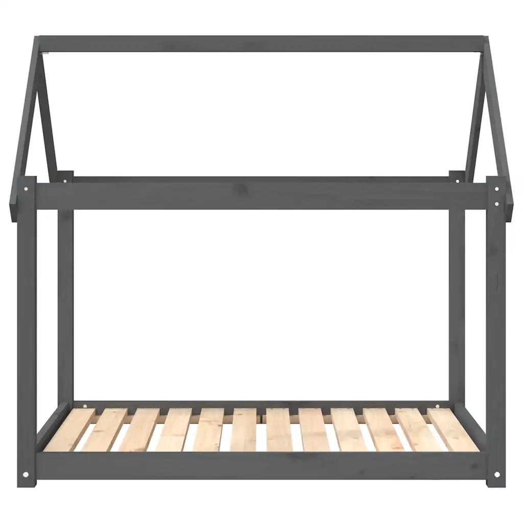 Cuccia per Cani Grigia 111x80x100 cm in Legno Massello di Pino CFW5655478