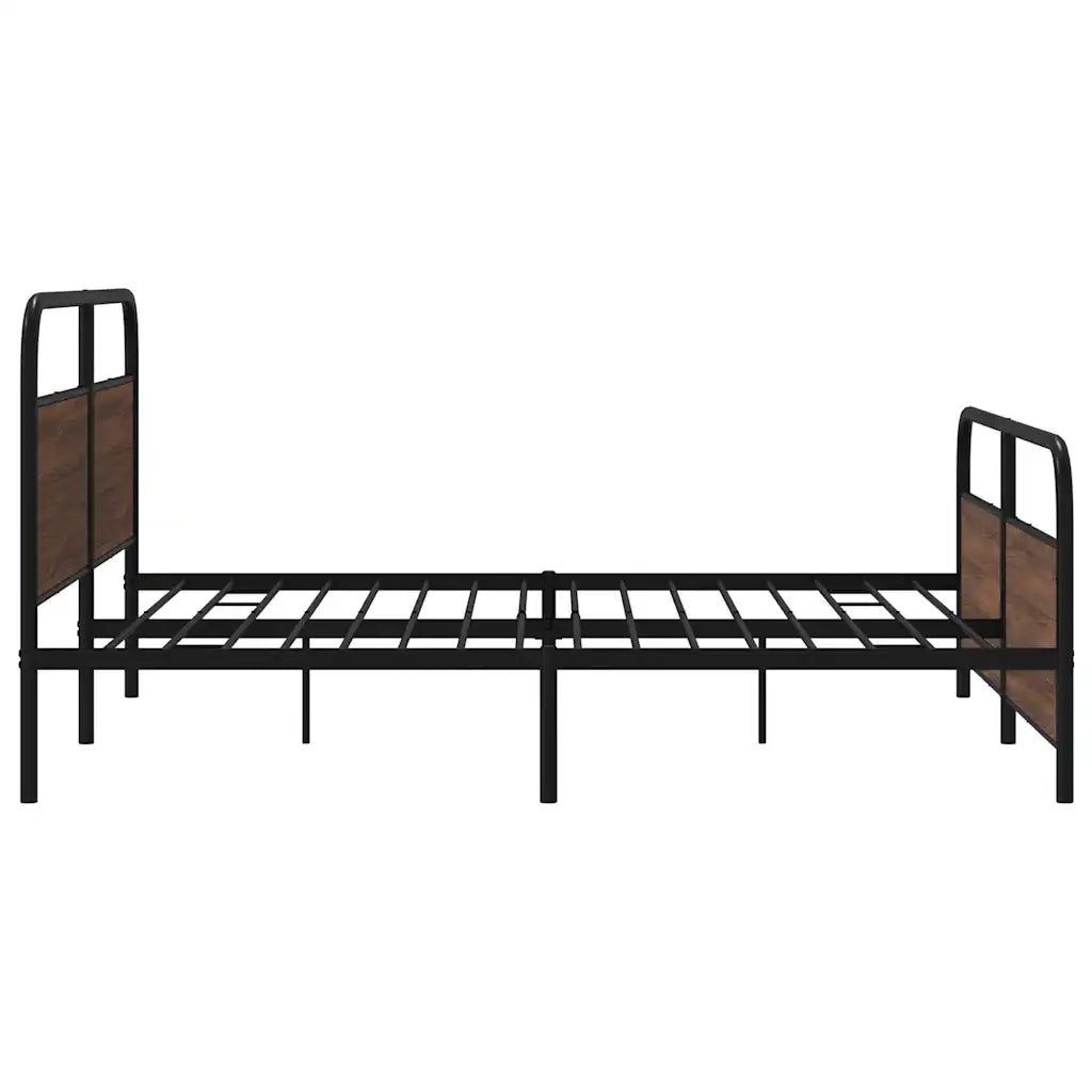 Giroletto senza Materasso in Metallo-Struttura Letto Rovere Marrone 200x200 cm 532820