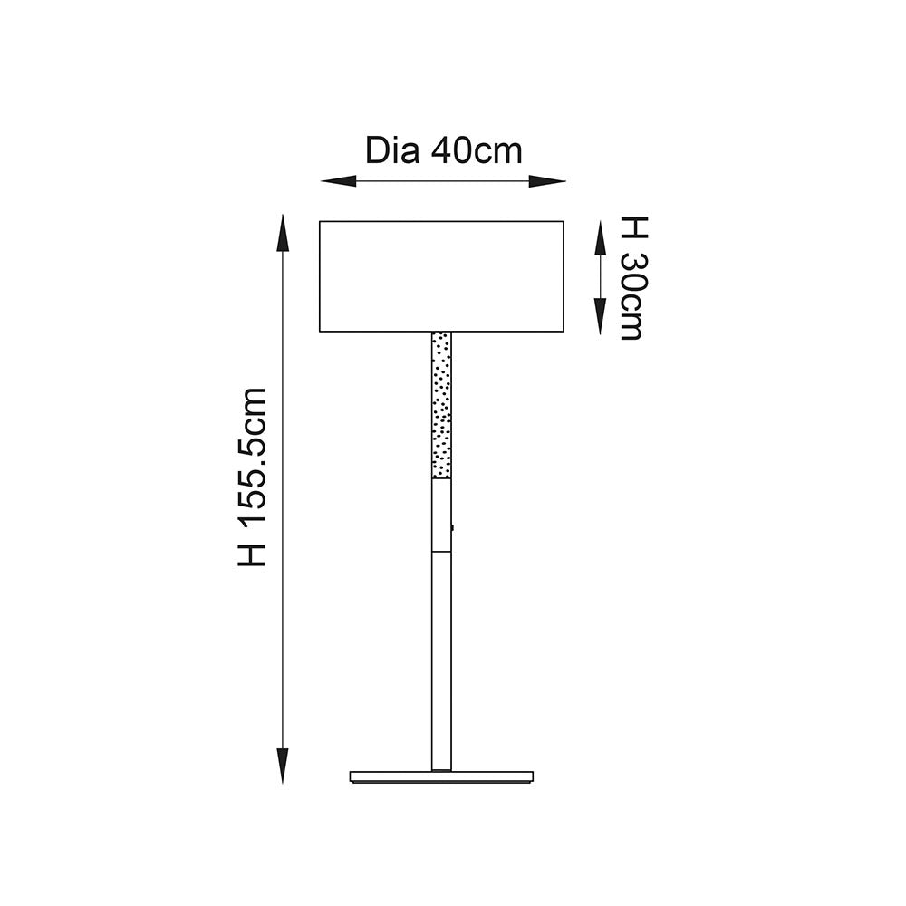 Lampada da terra Andromeda cromo satinato bolle LED E27