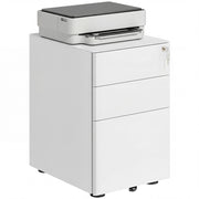 Scrivania con cassetti e ruote ¨C Minimal ¨C Bianco 39x48x59 cm