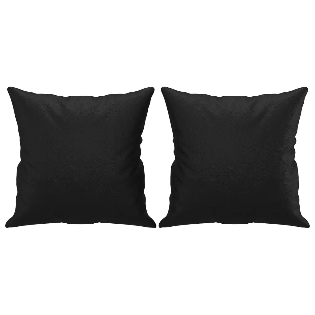 Set di Divani 4 pz con Cuscini Nero in Similpelle