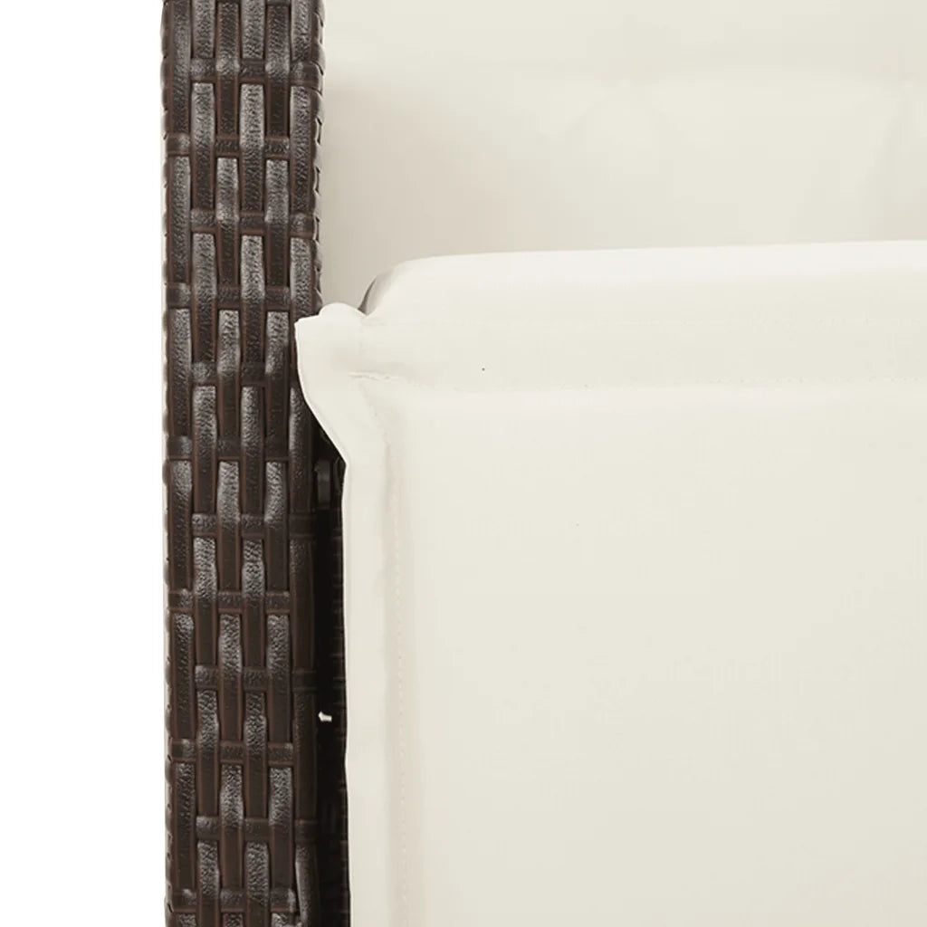 Set da Pranzo da Giardino 7pz con Cuscini in Polyrattan Marrone 3212922
