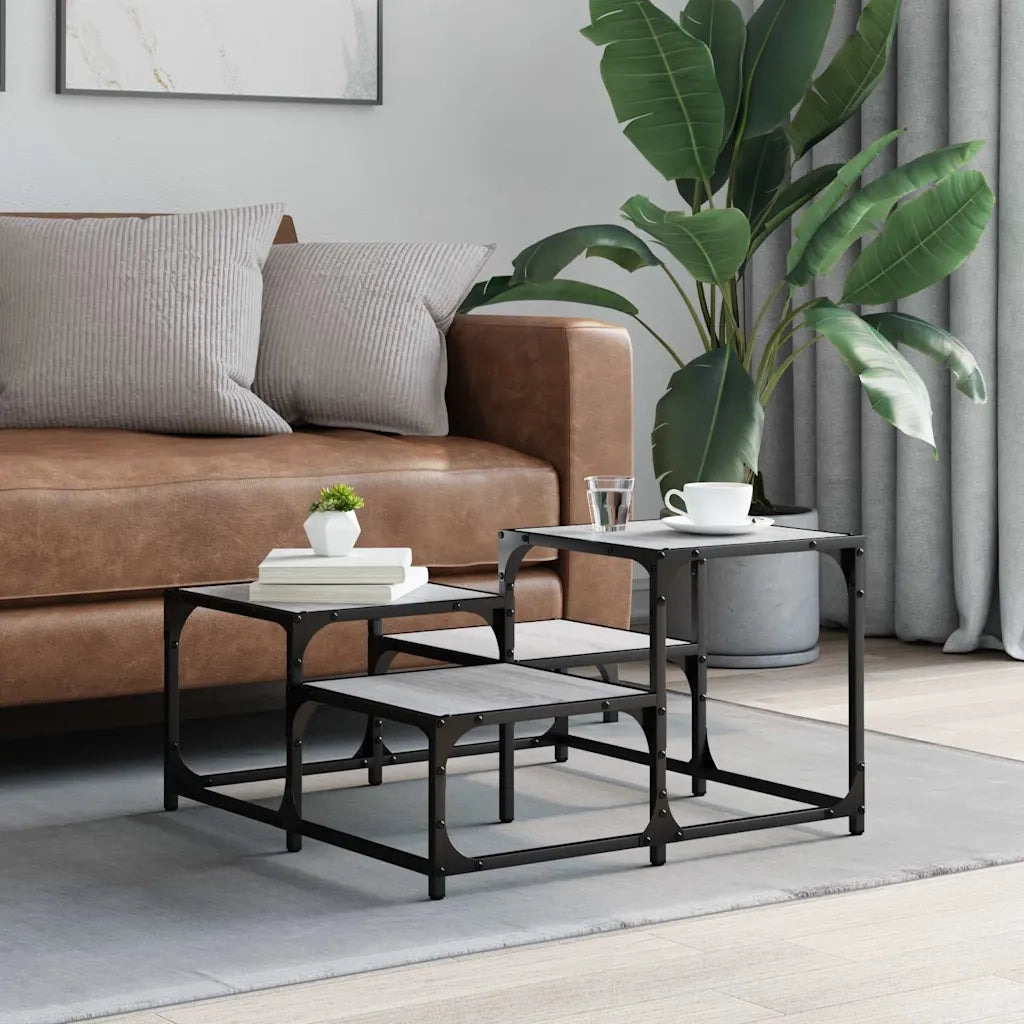 Tavolino da Salotto-Tavolino da soggiorno-Tavolo Grigio Sonoma 68x68x40 cm Legno Multistrato