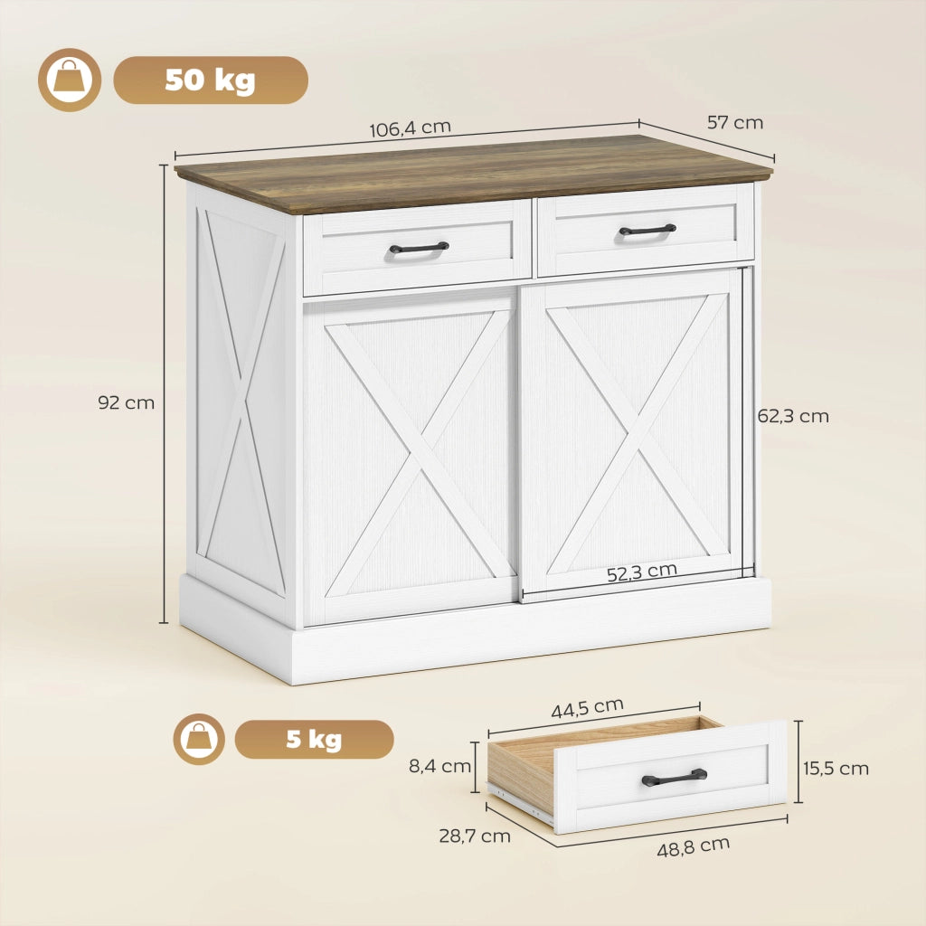 Tavolo da cucina con isola ¨C zephmum ¨C bianco
