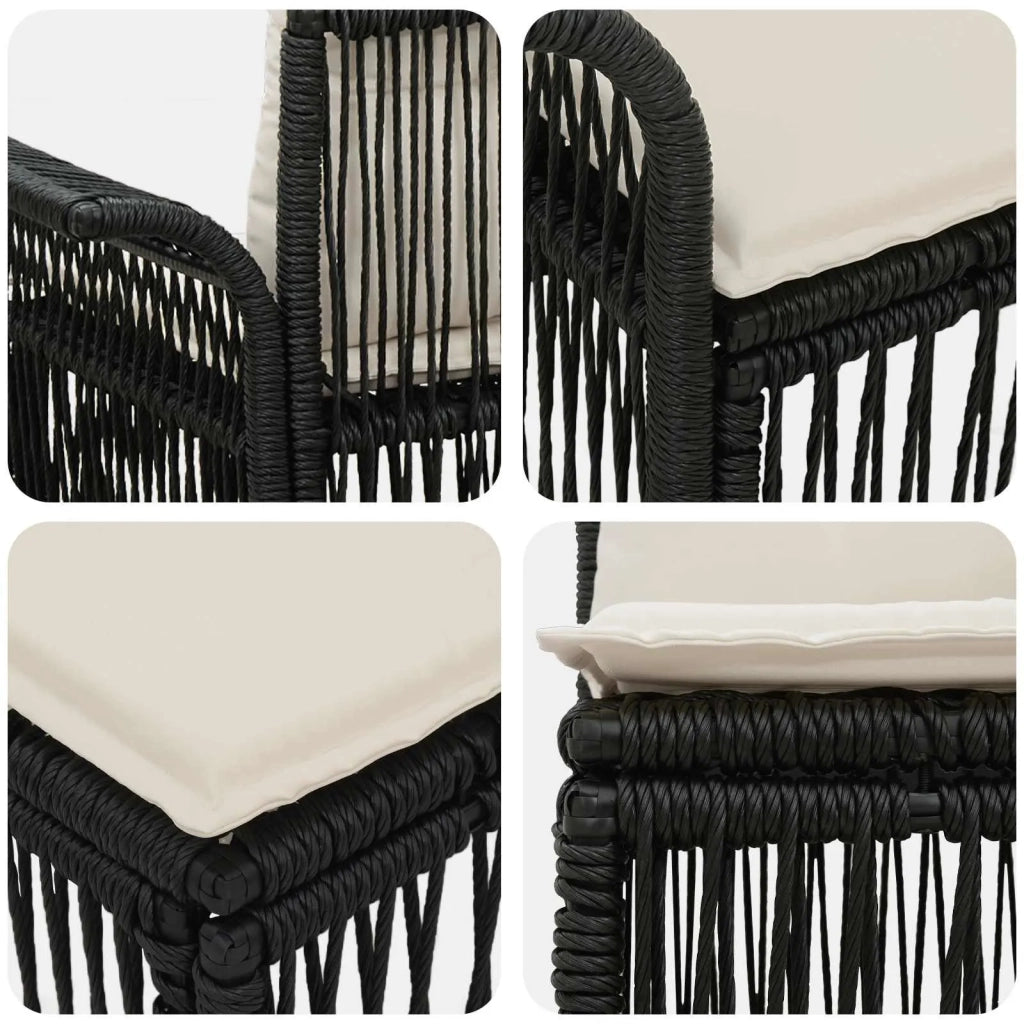 Set Divano da Giardino 11 pz Nero polyrattan 3435025
