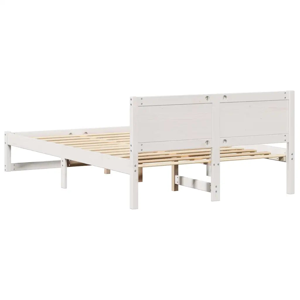 Struttura del letto-Giroletto-Rete del Letto Bianco 140 x 190 cm Pino massello 421206