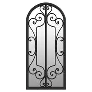 Specchio da Giardino Nero 100x45 cm in Ferro per Uso Esterno