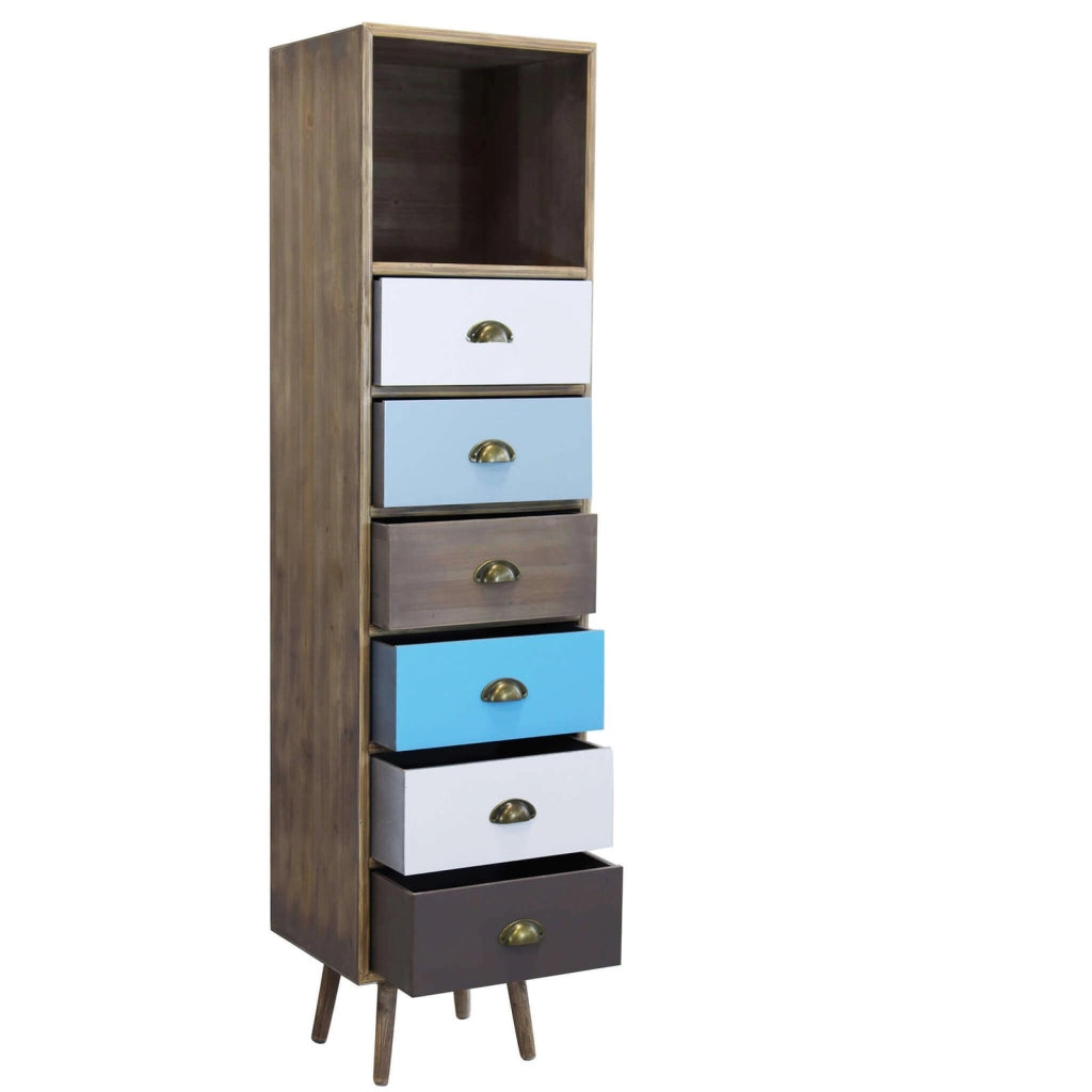Cassettiera per soggiorno Industrial in Legno cm 40x36 5x144 - WILLY