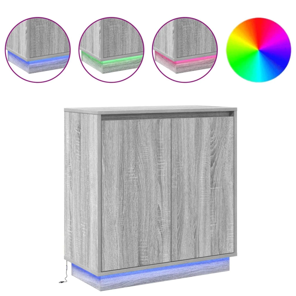 Credenza | Madia LED per Grigio Sonoma 71 x 34,5 x 75 cm