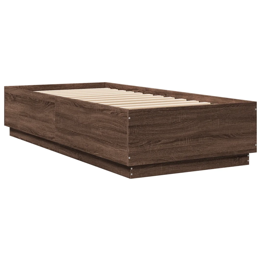 Giroletto Luci LED Rovere Marrone 90x200cm in Legno Multistrato 3209638