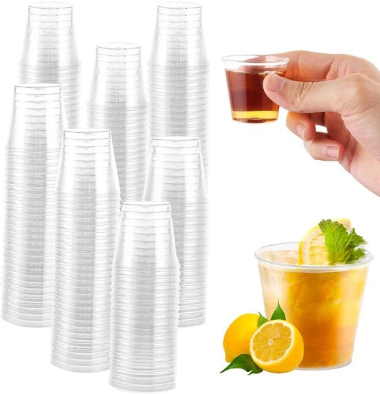 Set di bicchieri di plastica riutilizzabili 500 pezzi - 30 ml di capacità - stabili e duraturi - accessori per feste - alta qualità di materiale plastico - bicchieri da shot
