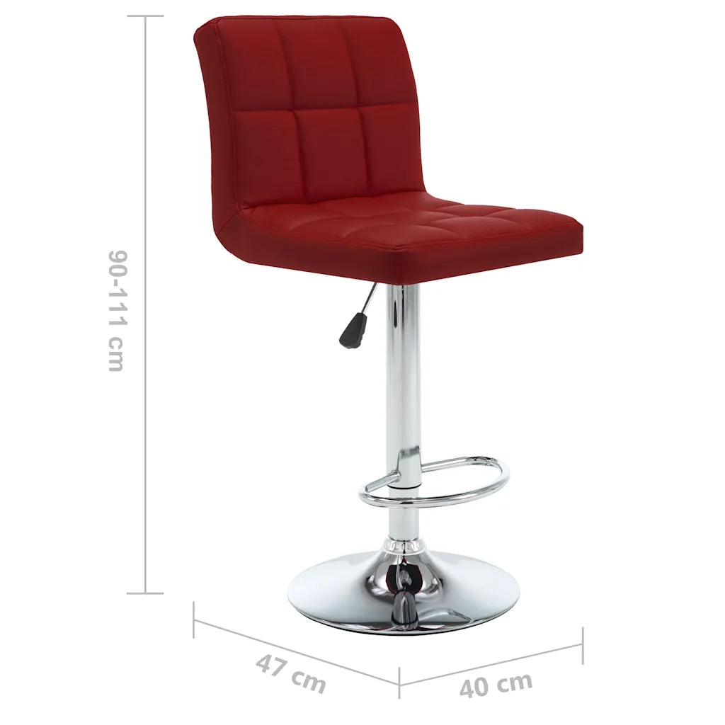Sgabelli da Bar 2 pz Rosso Vino in Similpelle 323639