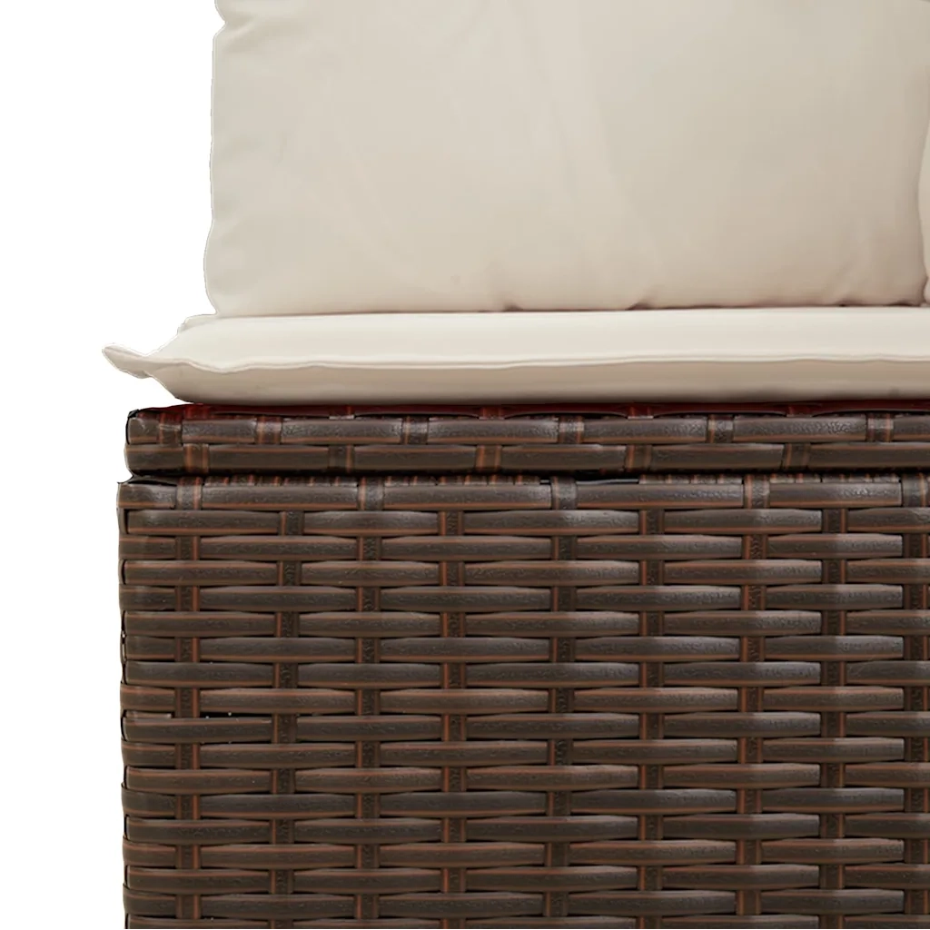 Set Divani da Giardino 10pz con Cuscini in Polyrattan Marrone 3269373